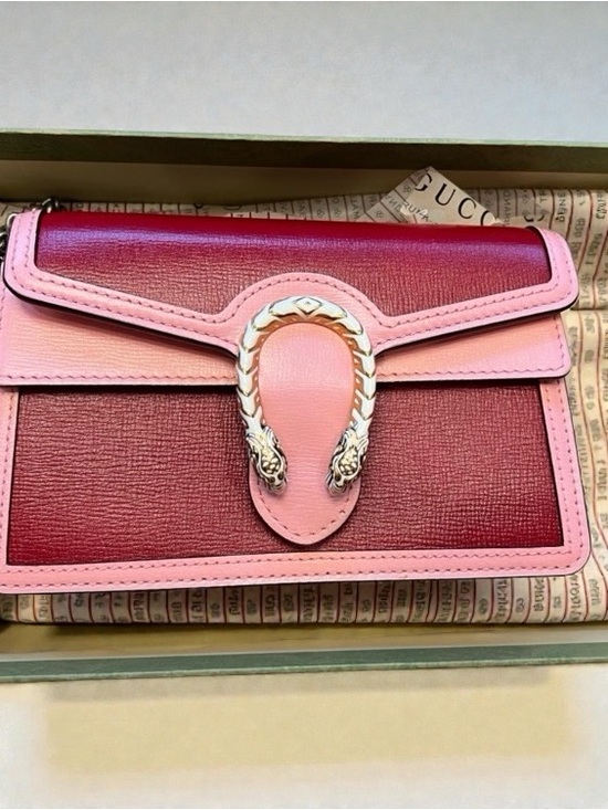 Gucci Handbags - Gucci Pink and Red Leather Dionysus Small Crossbody